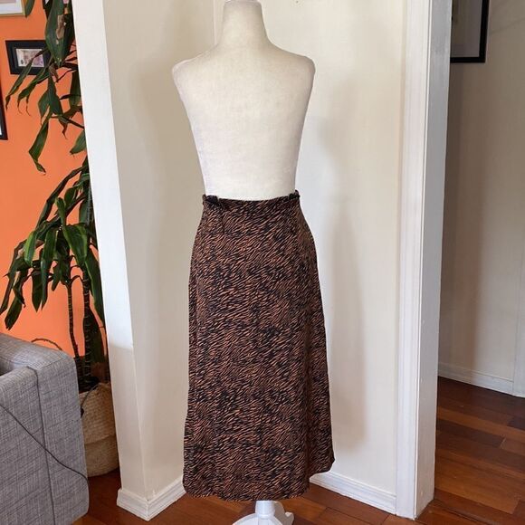 Zara Animal Print Midi Skirt with Thigh Split (No Belt) Size XS - Picture 5 of 11